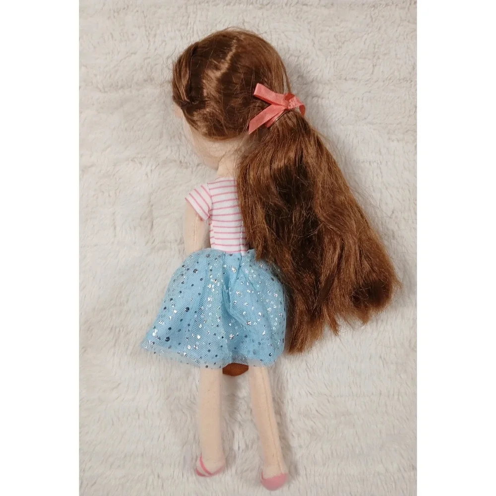 Floral Little Lilly Floral Girl with French‎ Bulldog Doll Plush Ragdoll 12
